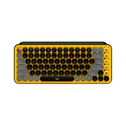 Logitech POP Keys Blast (Yellow) Wireless Mechanical Keyboard with Customizable Emoji Keys